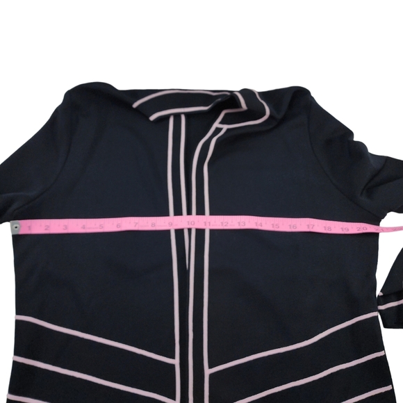 Ming Wang Open Cardigan Black With Pink Trim Large l - Picture 6 of 9